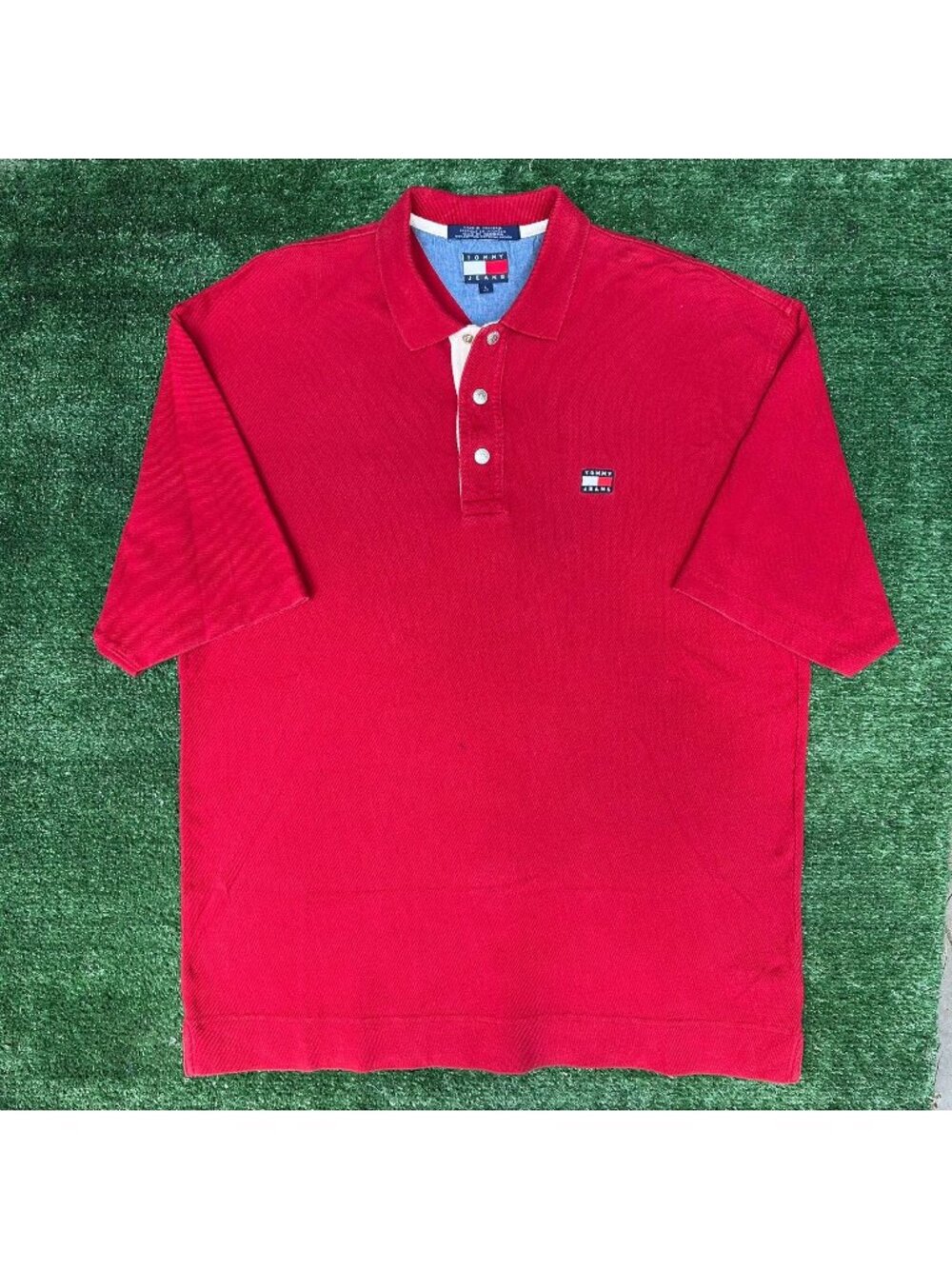 Vintage 90s Tommy Hilfiger Jeans Pique Polo Shirt Preppy Minimalist Streetwear